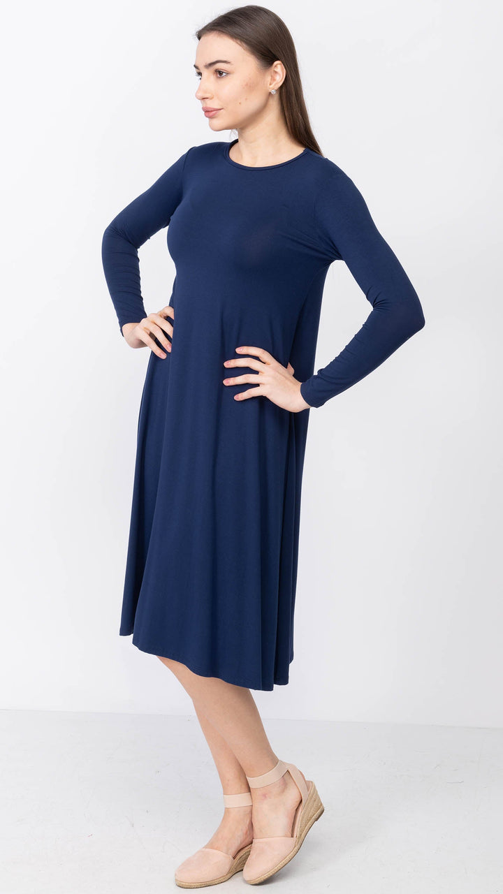 1526 Bamboo Jersey Dress Navy