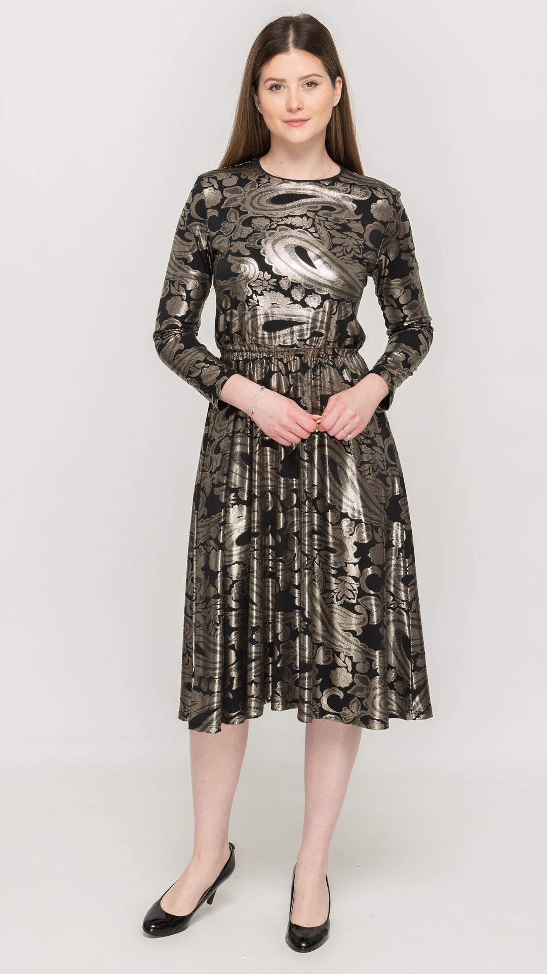 Gold Flower Foil Geo Everything Dress