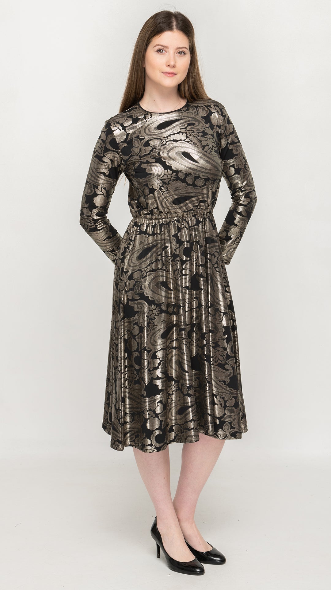 Gold Flower Foil Geo Everything Dress