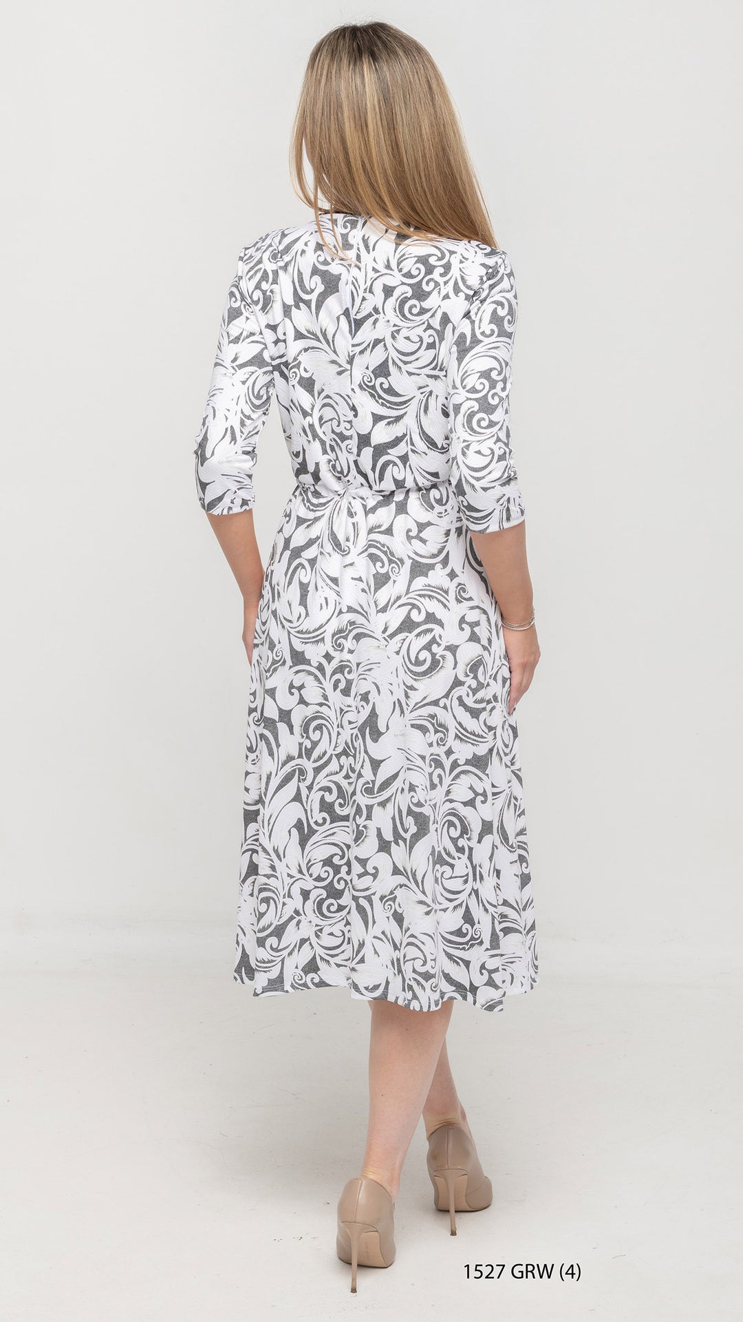 Everything Dress White Grey Print