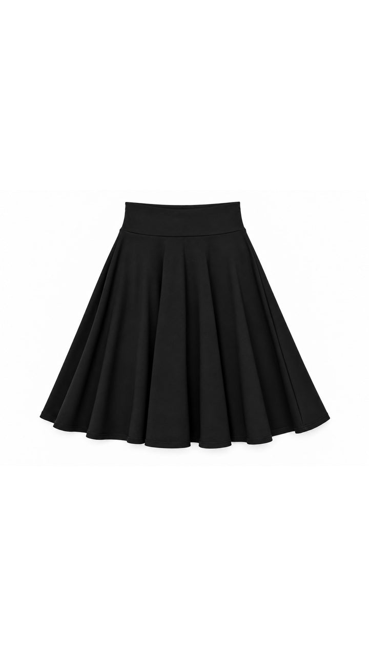 KMW Style 1602 23 inch Black Circle Skirt - flat lay