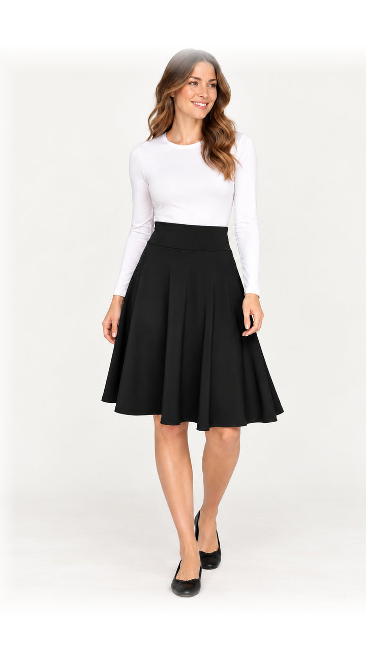 KMW Style 160223 Black Circle Skirt - HERO