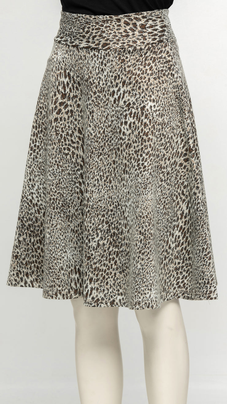 Circle Skirt Sweater Knit - Animal Print