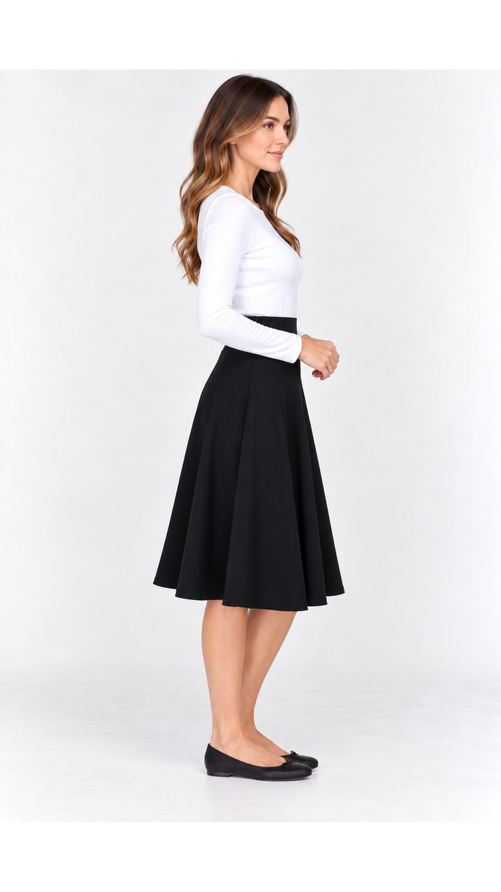 KMW Style 1602 27 inch Black Circle Skirt - side view