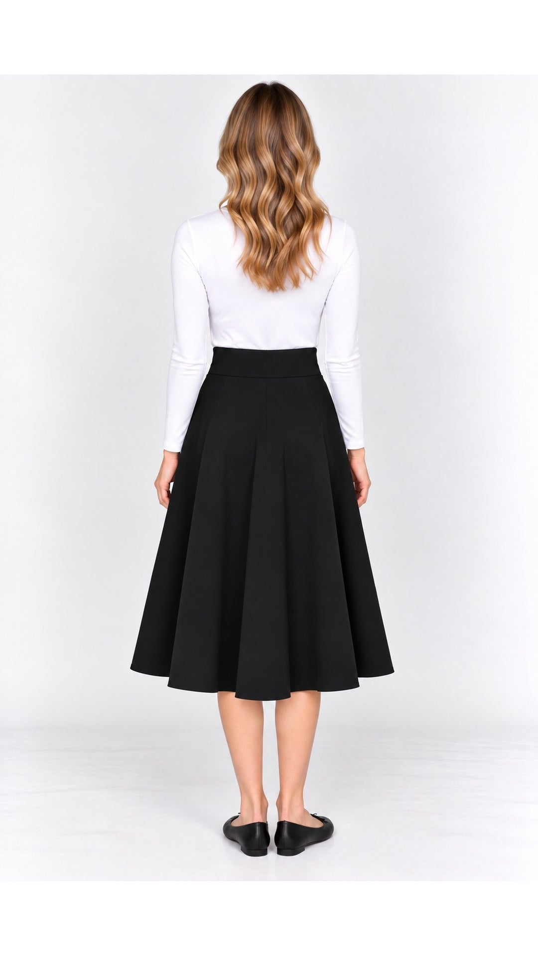 KMW Style 1602 Black Circle Skirt 31 inch - Back