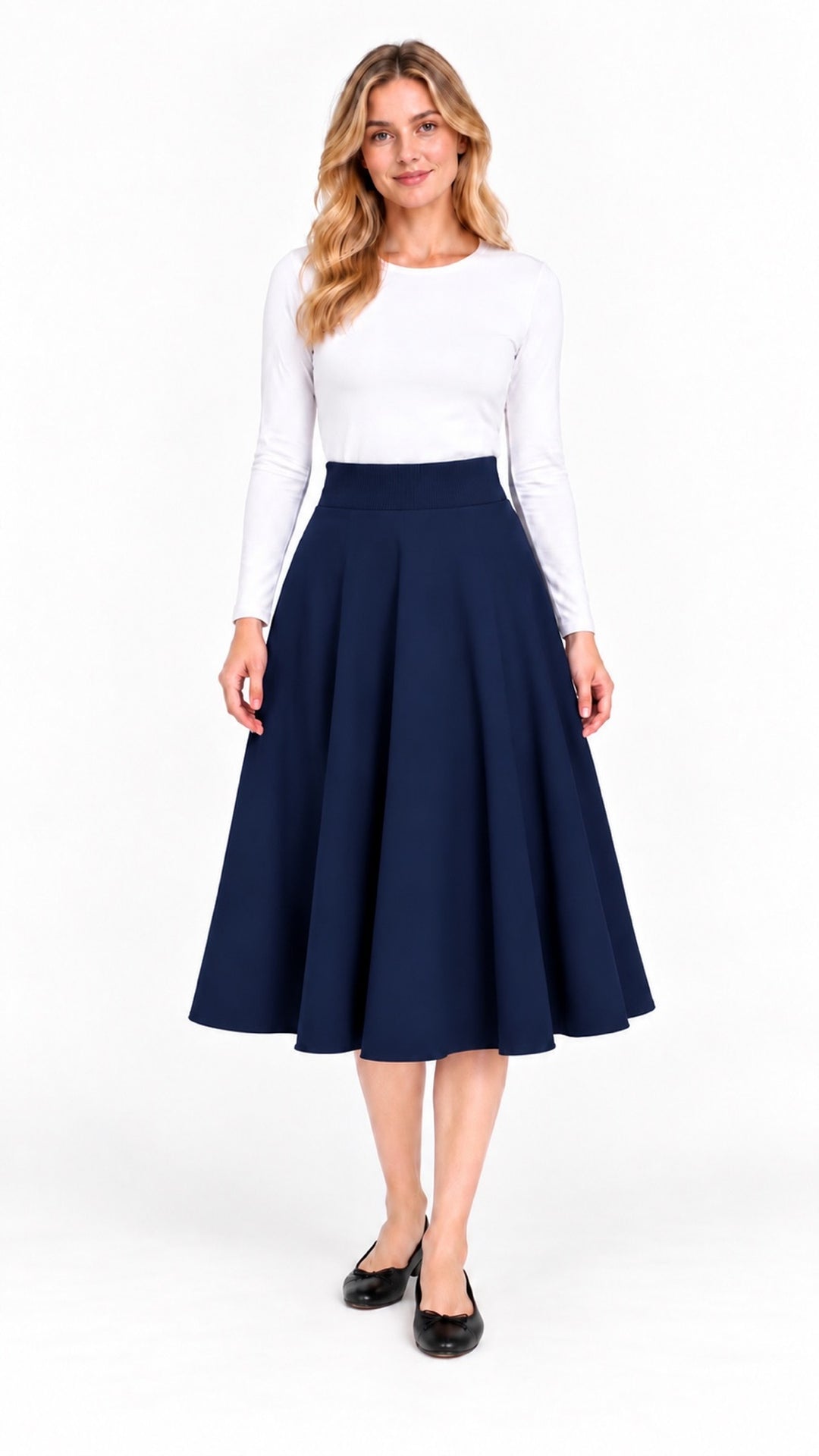 KMW Style 1602 Navy Circle Skirt 31 inch - Hero