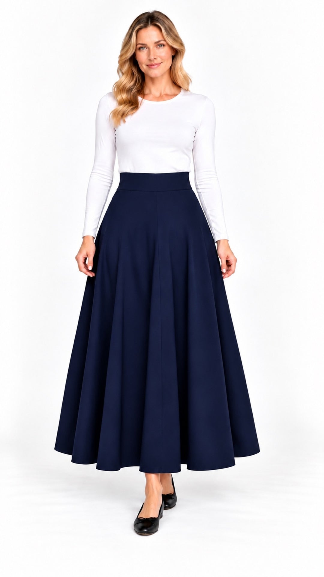 KMW Style 1602 Navy Circle Skirt 35 inch - Hero