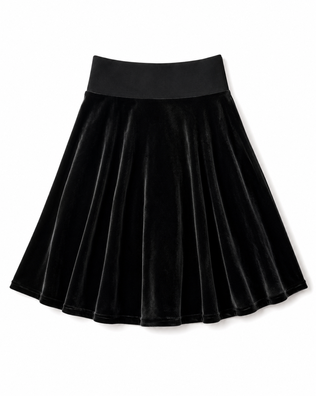Girls Circle Skirt - Black Velvet
