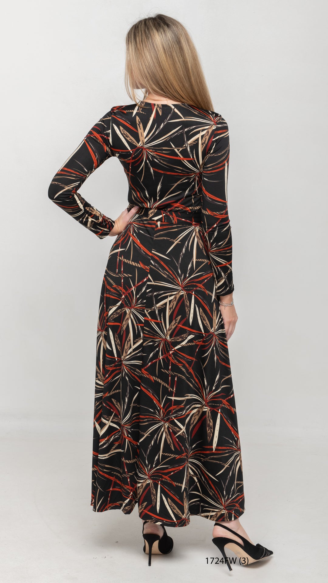 Maxi Belted Dress Rust Orange