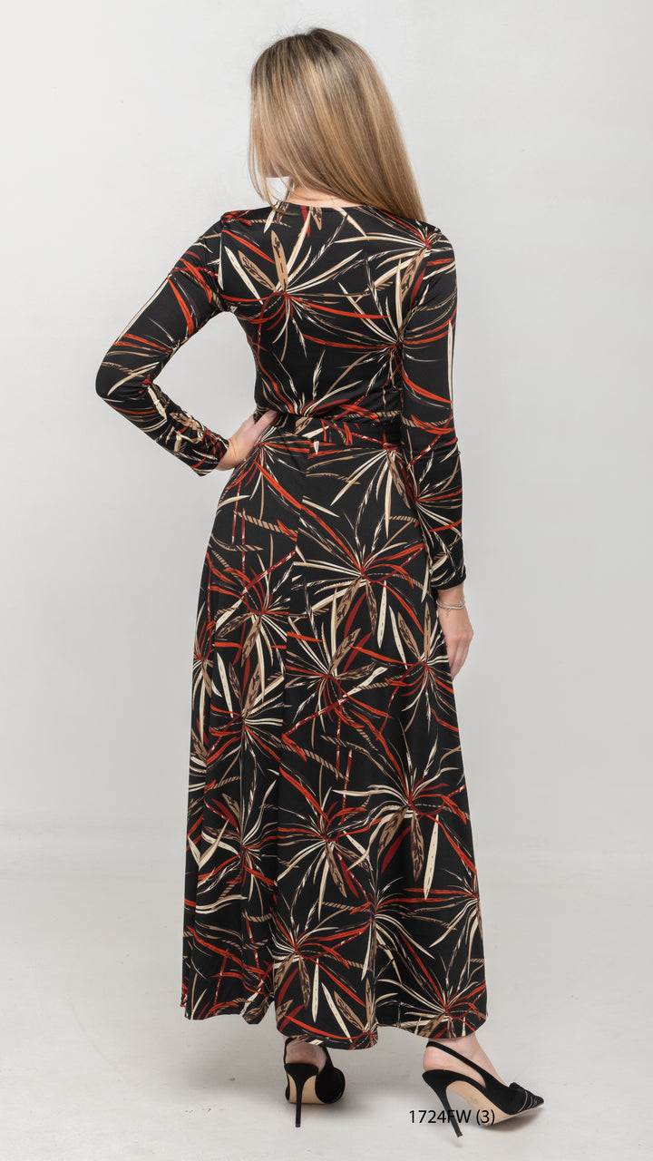 Maxi Belted Dress Rust Orange
