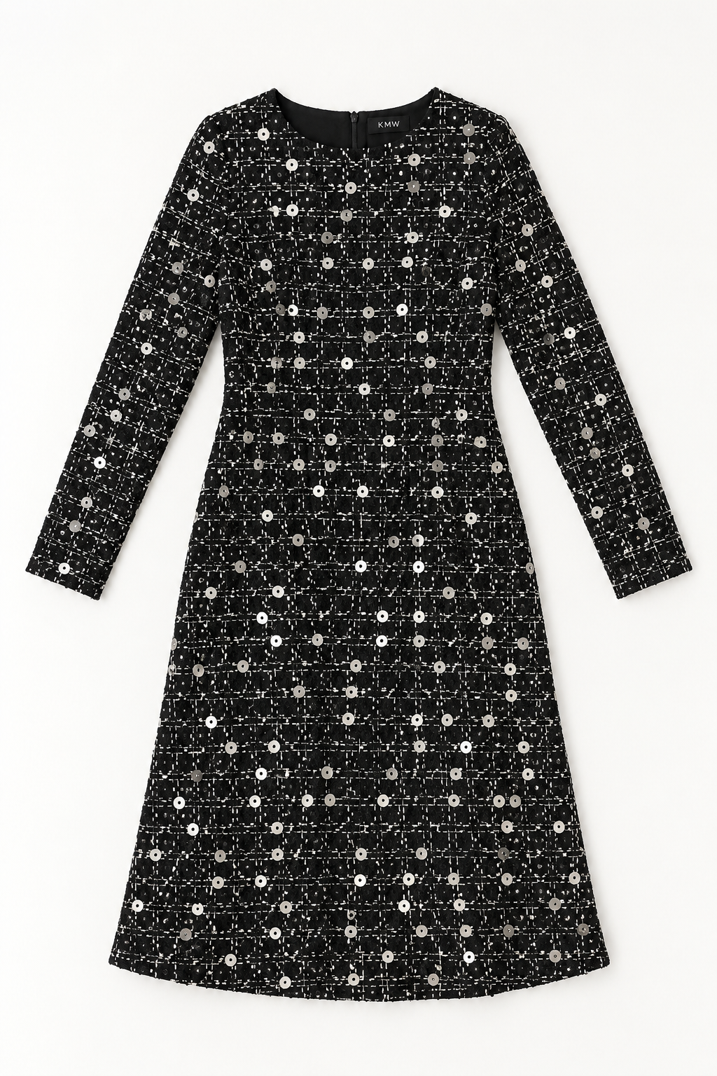KMW Style 1820 Black/Grey Sequin dress - flat lay