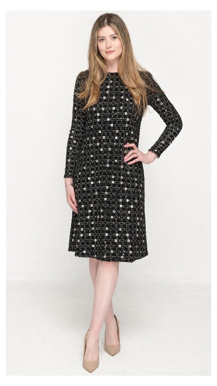 KMW Style 1820 Black/Grey Sequin dress - front view