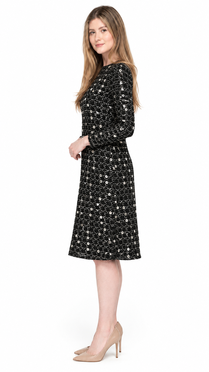 KMW Style 1820 Black/Grey Sequin dress - side view