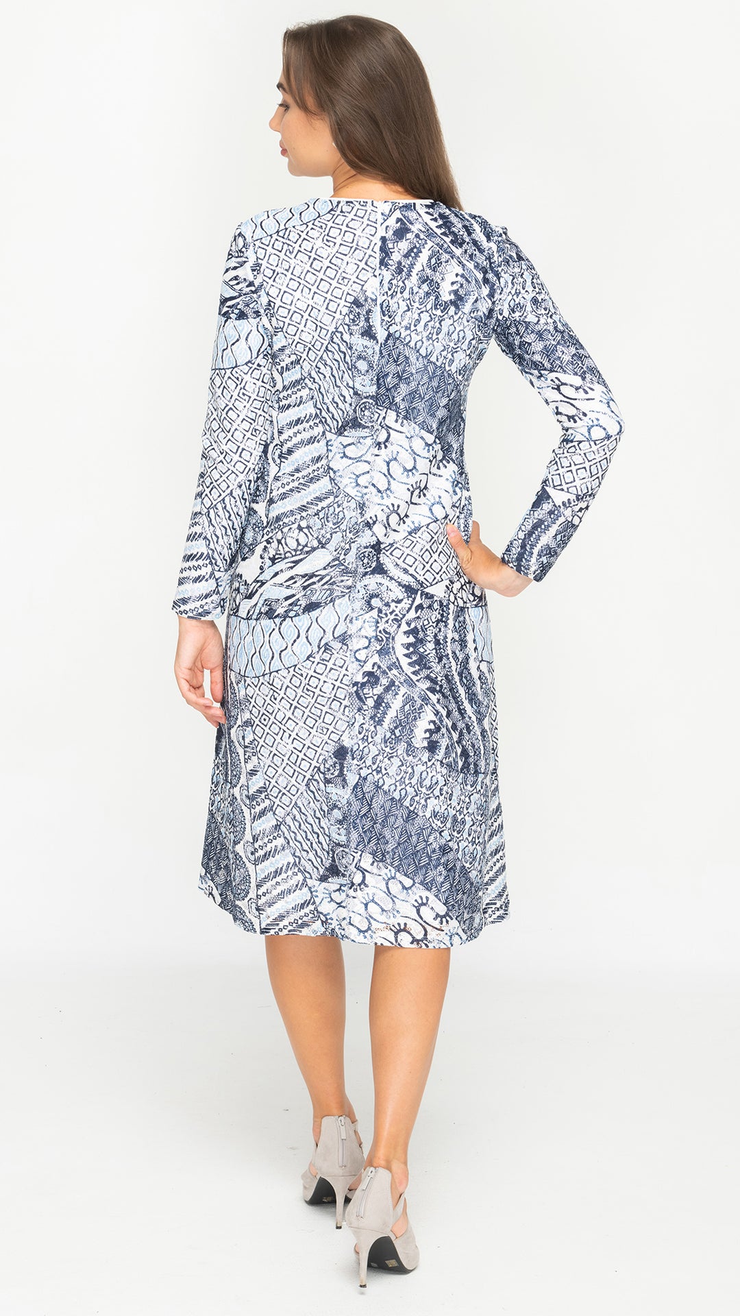 A-Line Dress - Blues Pattern Lace