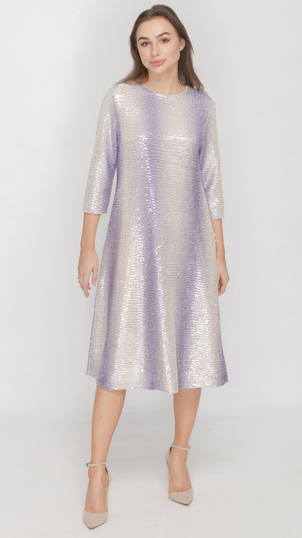 A-Line Dress - Lilac Sequin
