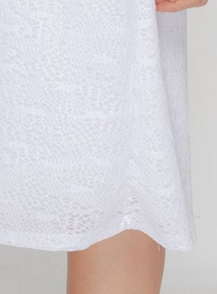 Textured Lace Dress - White