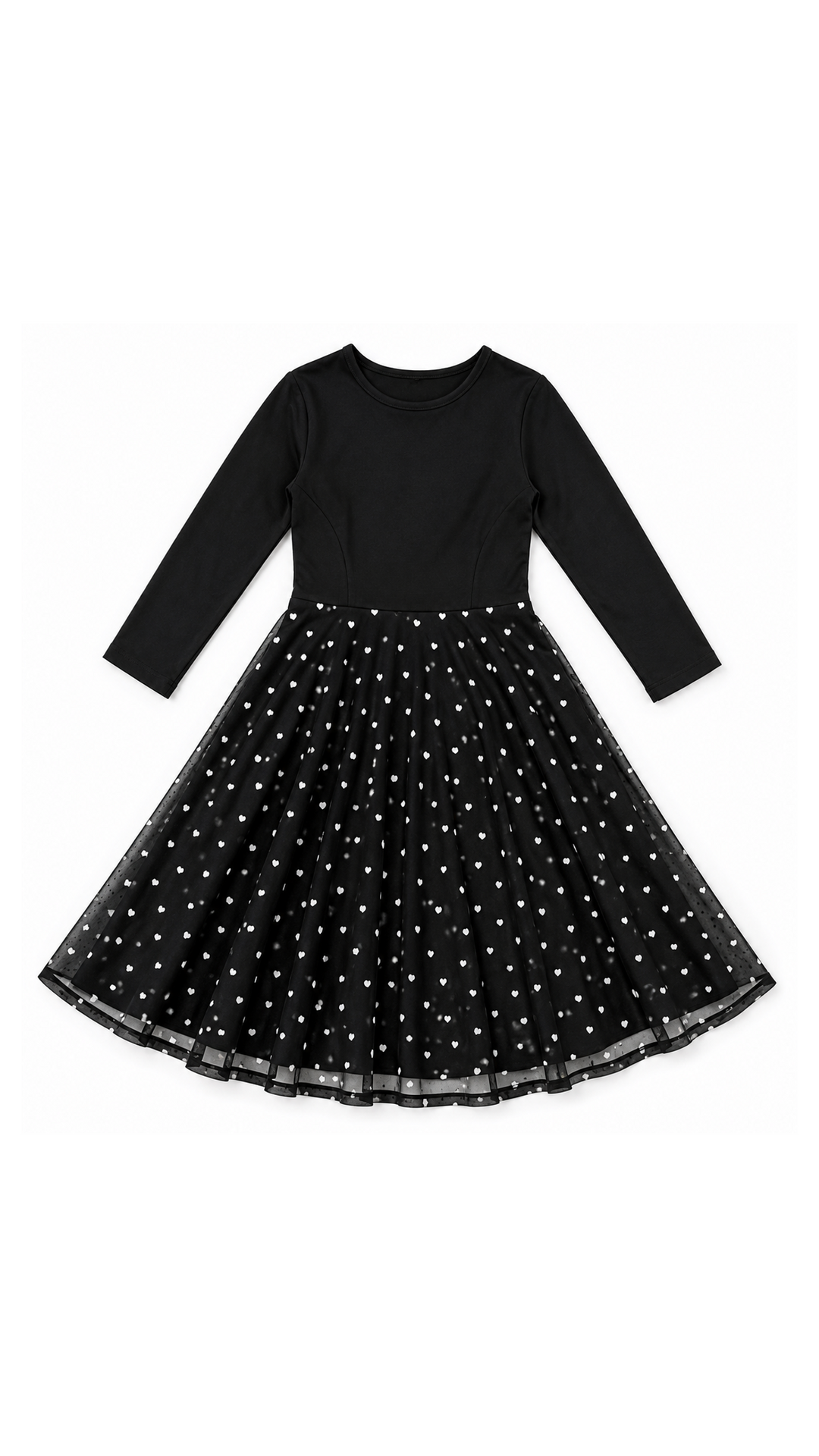 Girls Skater Dress - Tulle Heart Print