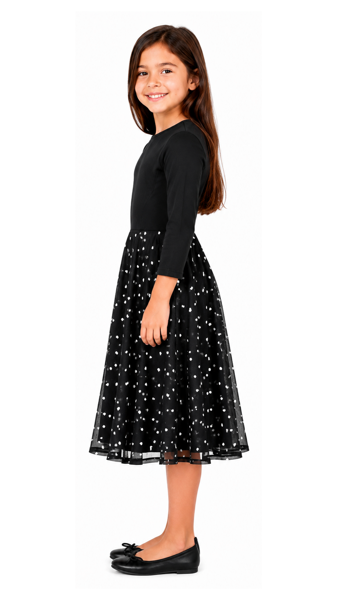 Girls Skater Dress - Tulle Heart Print