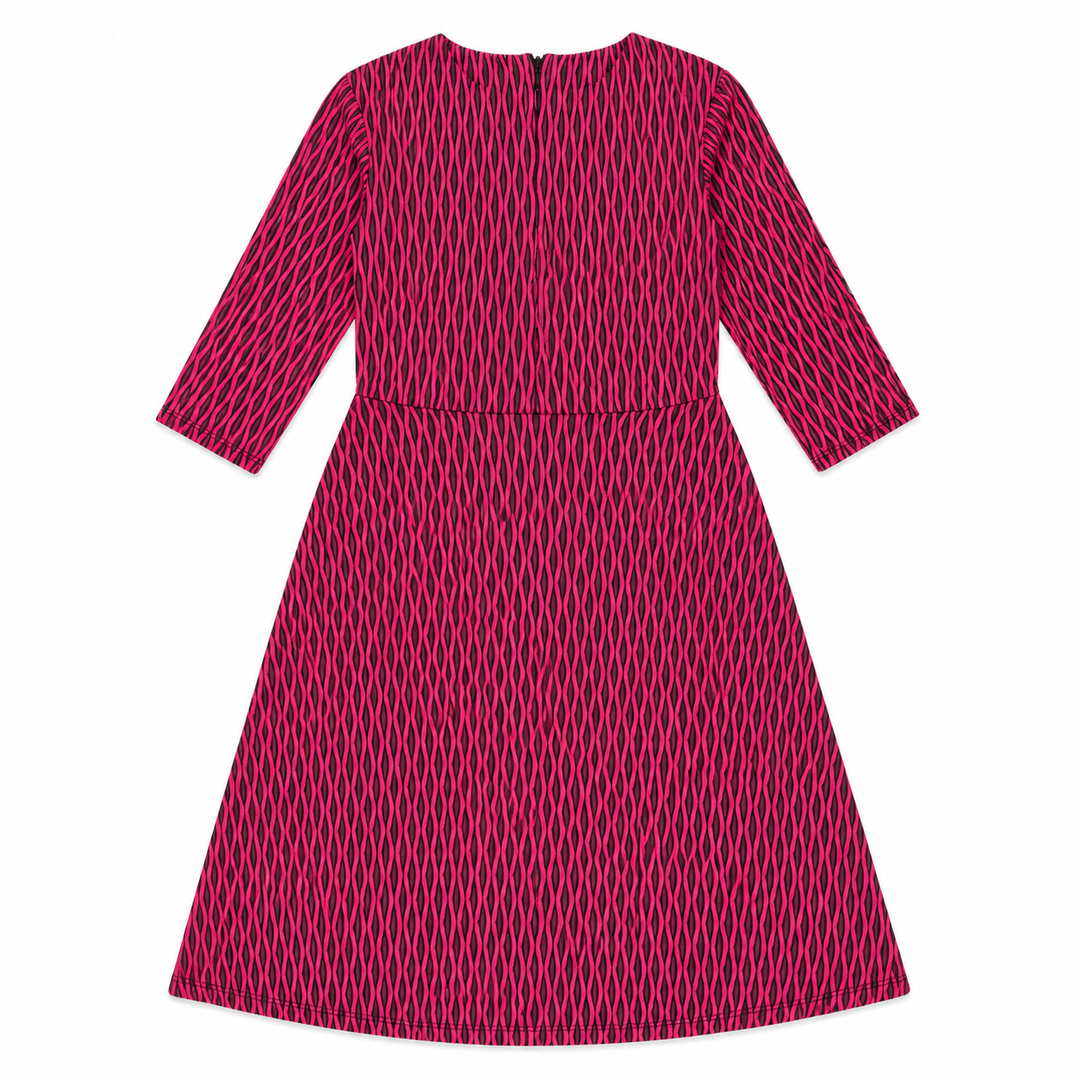 Girls Skater Dress - Black/Fuscia