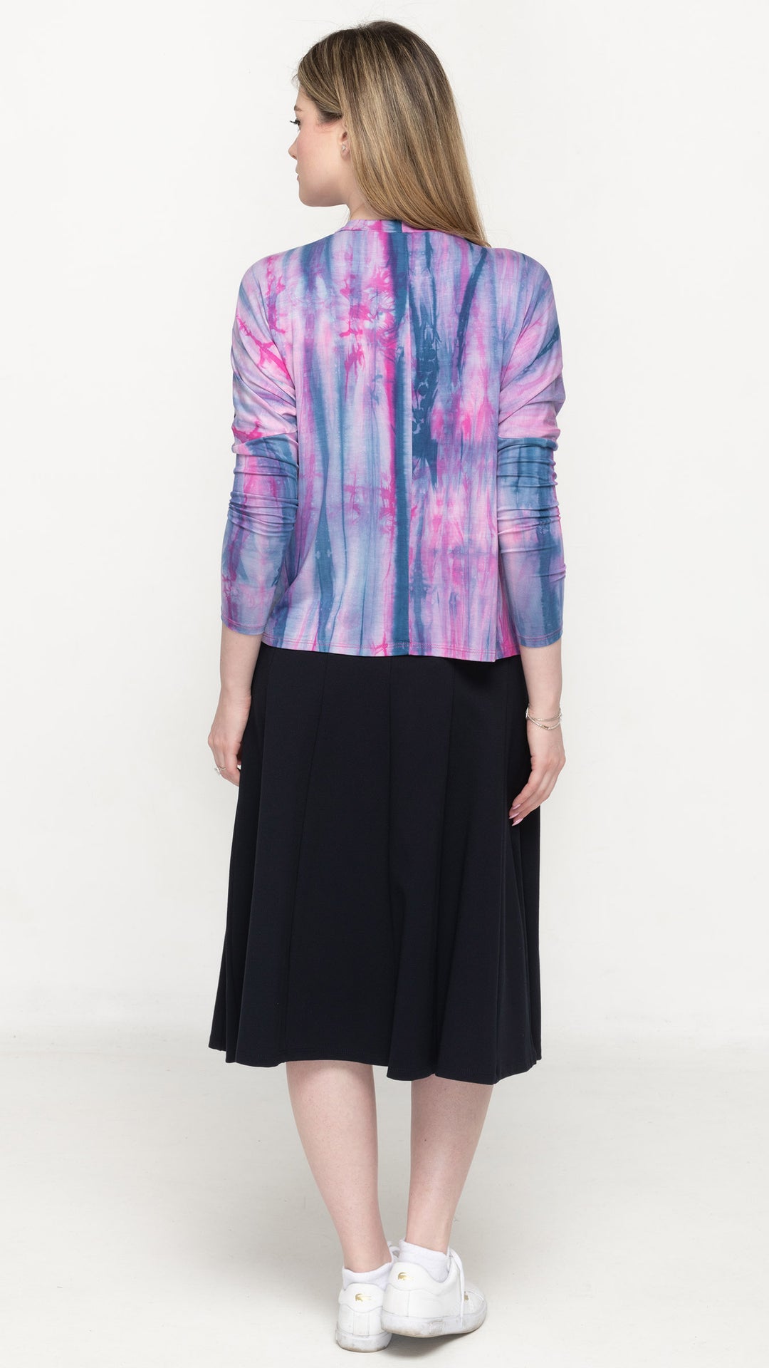 Dolman Jersey Monkey Top Blue Hot Pink Tie Dye