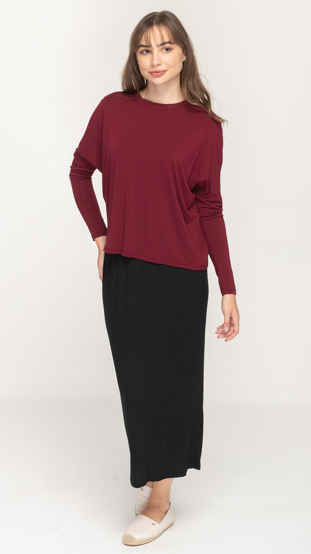 Dolman Monkey Top - Burgundy