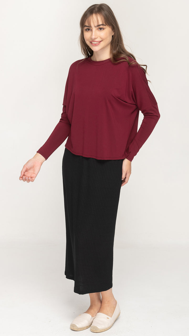 Dolman Monkey Top - Burgundy