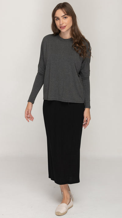 Dolman Monkey Top - Charcoal