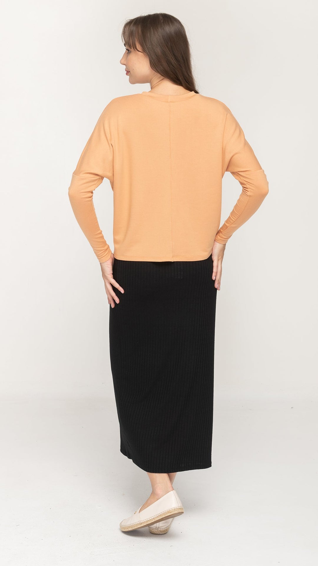 Soft Terry Dolman Monkey Top -Caramel