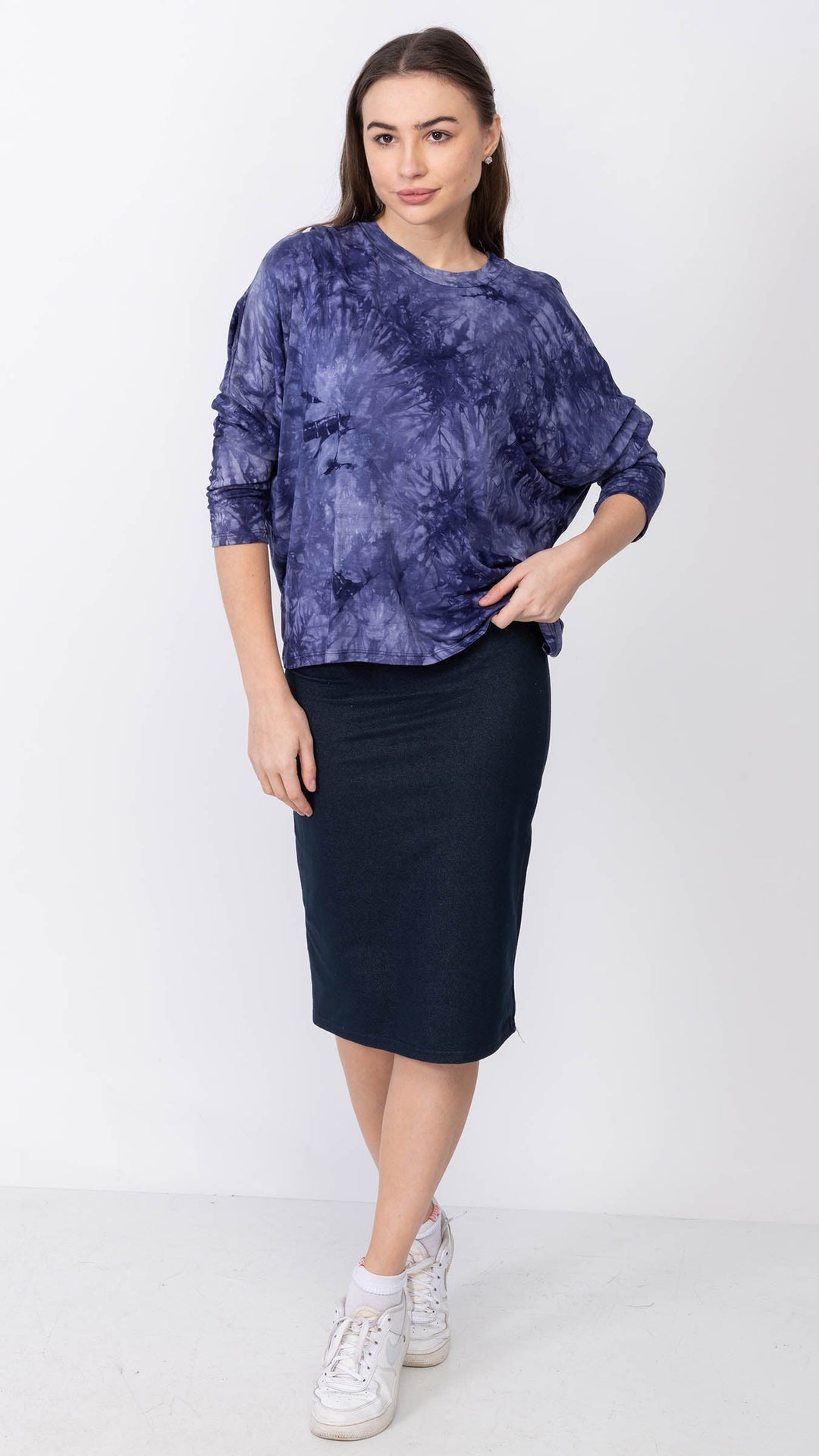 Dolman Monkey Top - Blue Tie Dye
