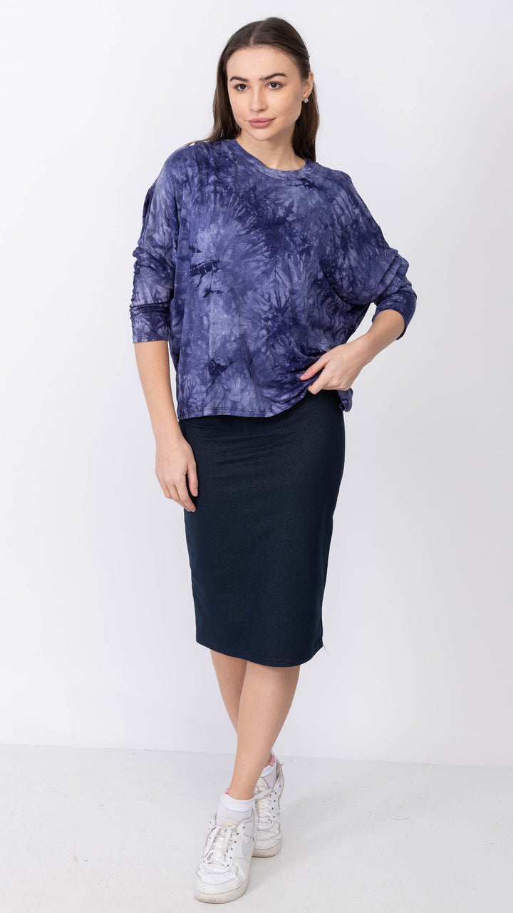Dolman Monkey Top - Blue Tie Dye