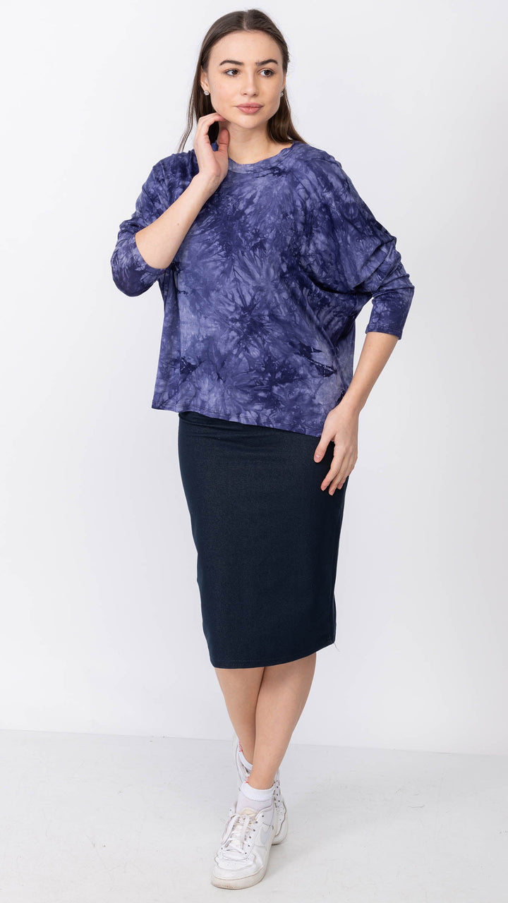 Dolman Monkey Top - Blue Tie Dye