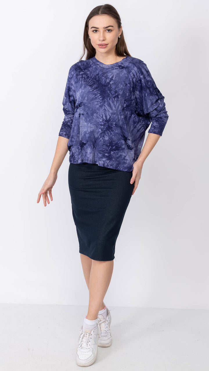 Dolman Monkey Top - Blue Tie Dye