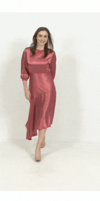 Satin Asymmetrical Dress - Marsala KMW Satin Asymmetrical Dress - Marsala KMW