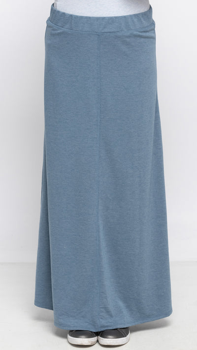 Soft Terry Maxi Skirt- Chambray
