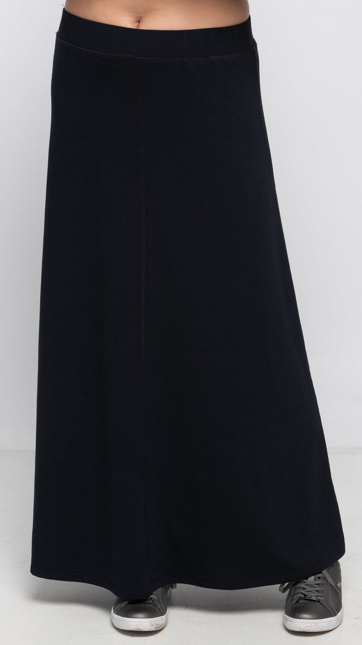 Soft Terry Maxi Skirt - Black