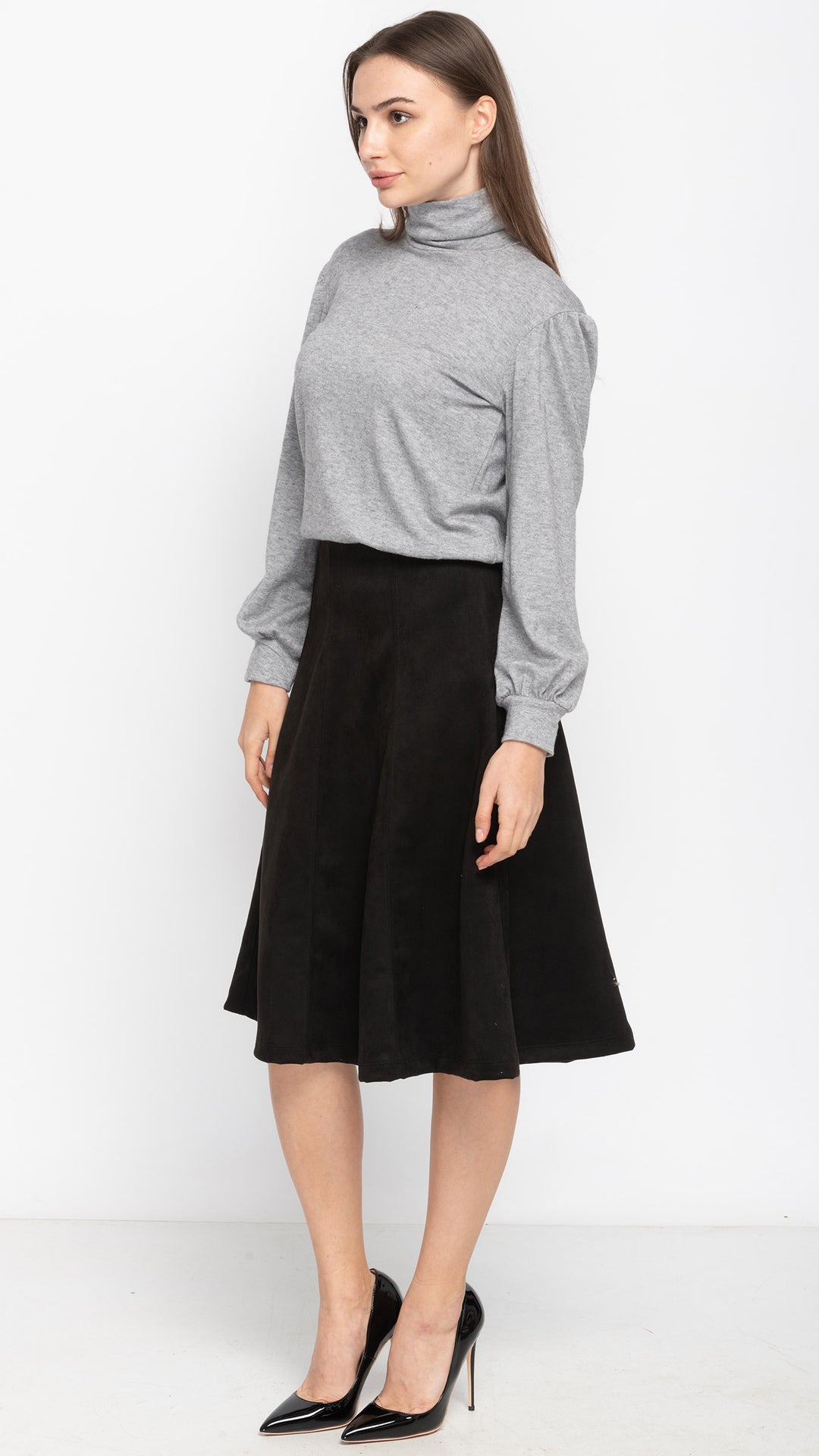 Potter's Skirt - Black Suede