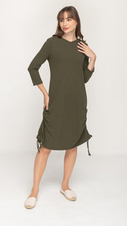 Rib Ruched Dress - *XS ONLY*