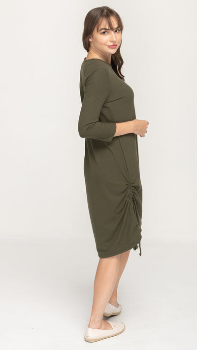 Rib Ruched Dress - *XS ONLY*