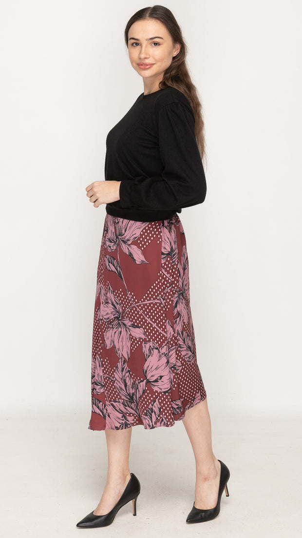 Satin Asymmetrical Skirt