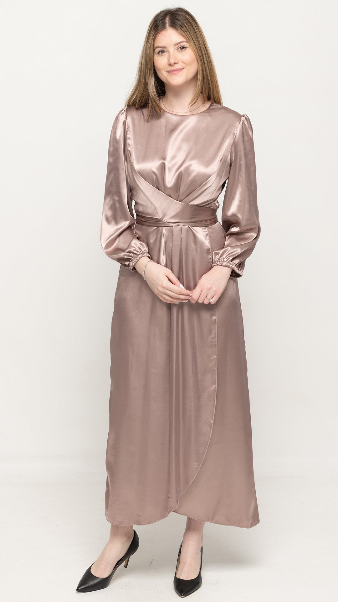 Satin Wrap Dress