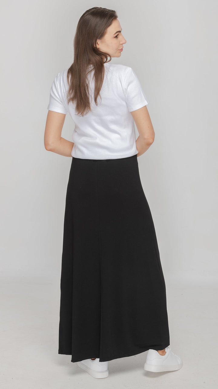 KMW Style 2405 Black Jersey Maxi Skirt - Back