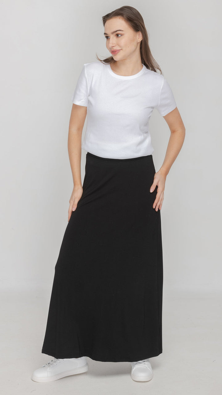 KMW Style 2405 Black Jersey Maxi Skirt - Hero