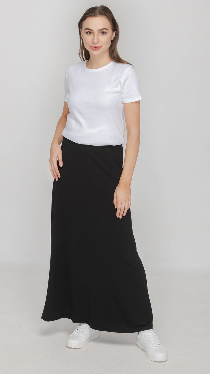 KMW Style 2405 Black Jersey Maxi Skirt - Movement