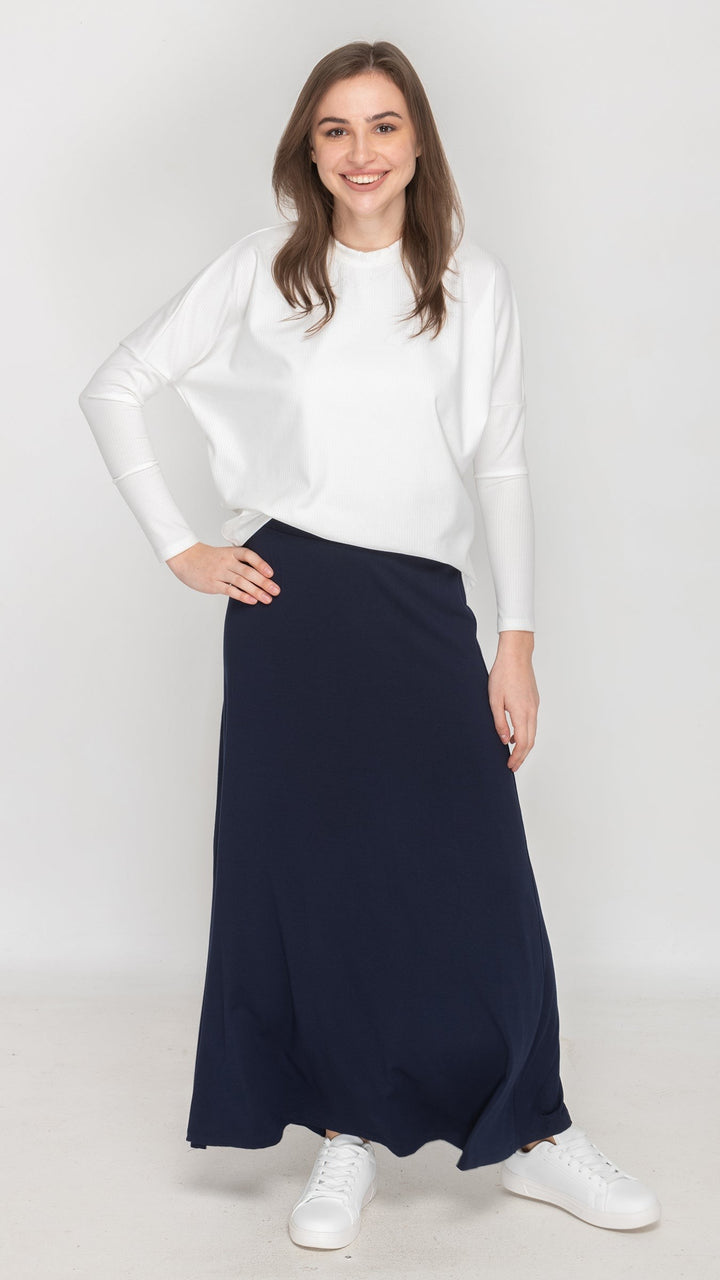 KMW Style 2405 Navy Jersey Maxi Skirt - Hero