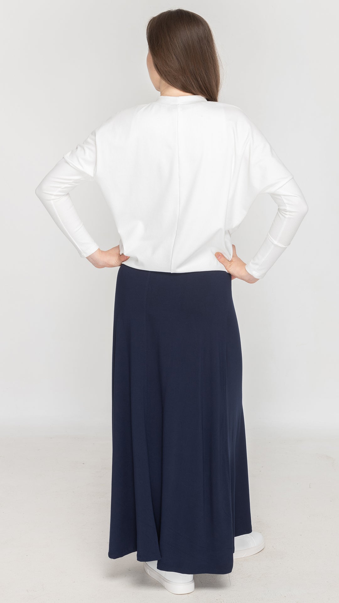 Bamboo Jersey Maxi Skirt - Navy