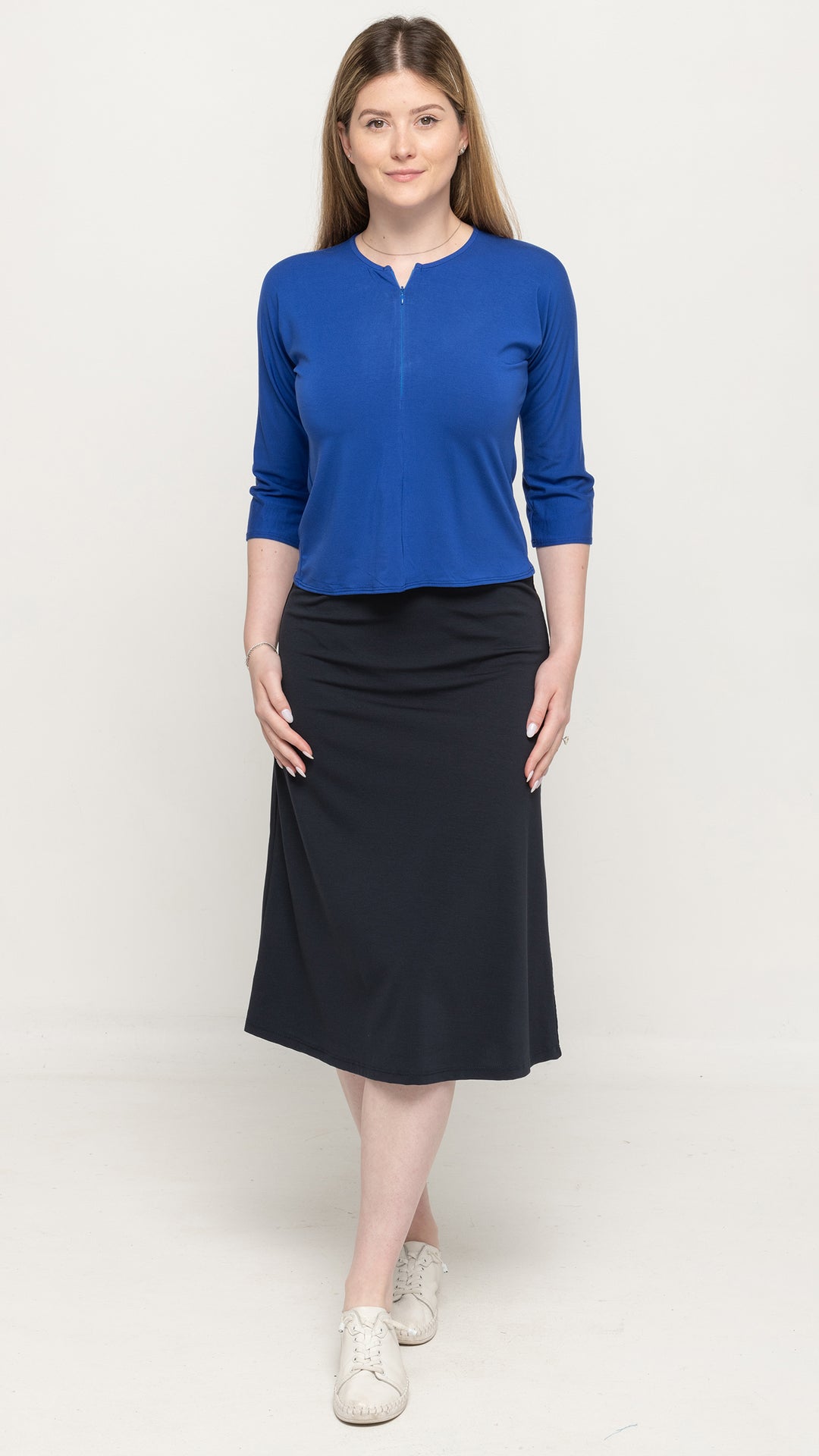 Bamboo Jersey Zip Top