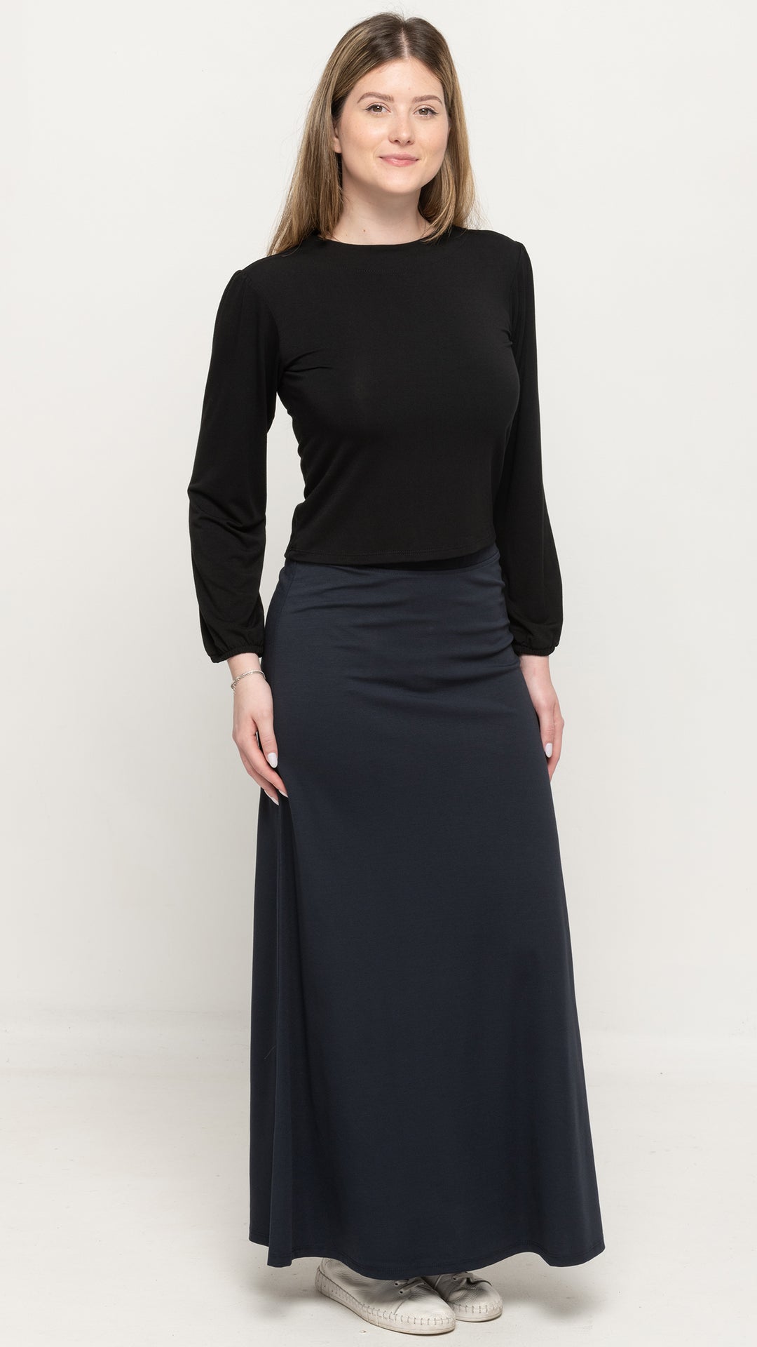 Bamboo Jersey Top Long Sleeve Black