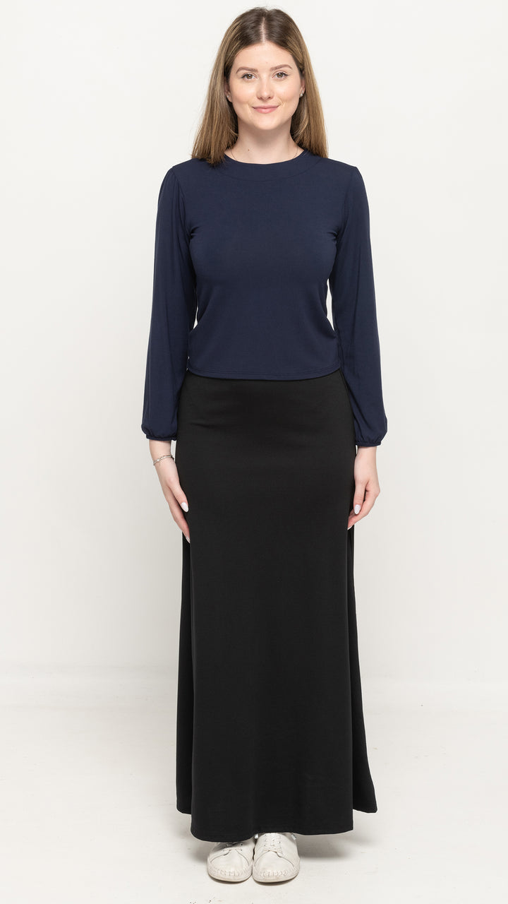 Bamboo Jersey Top Long Sleeve Navy