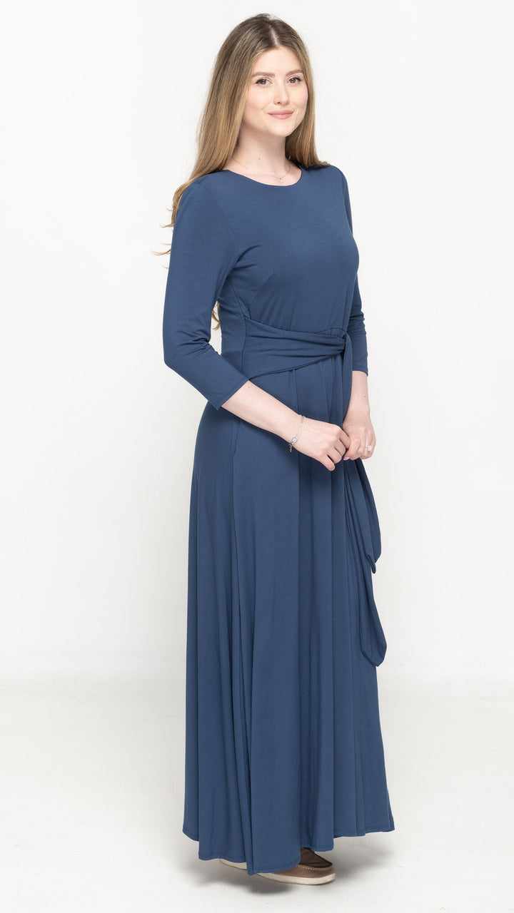 Side Tie Maxi Dress - Denim