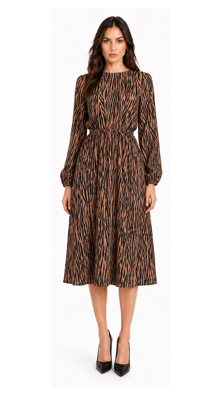KMW 2527 Beige Black dress front view